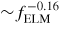 \smash{{\sim}f_{\rm ELM}^{-0.16}} 