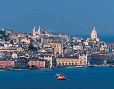 A view of Lisbon from Tagus's south margin